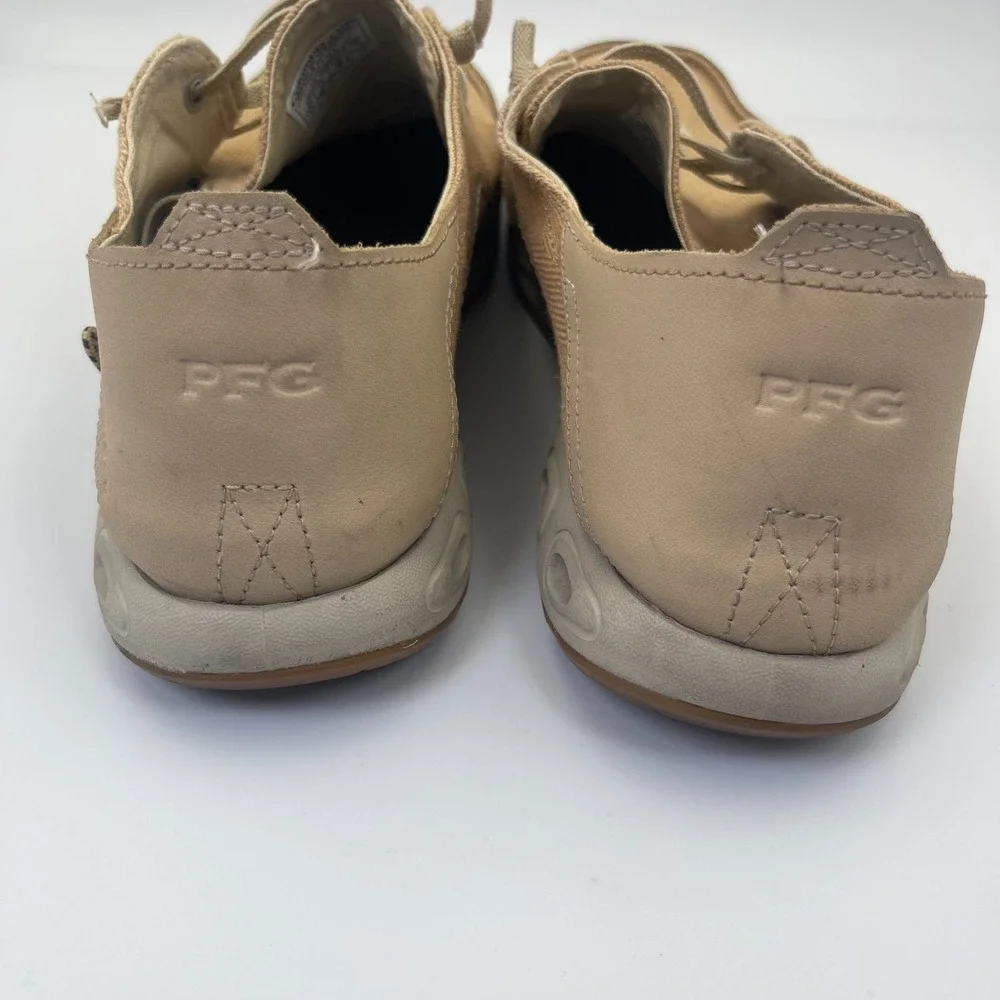Columbia PFG Bahama Vent Men's Shoes Size 12 Tan Canvas Deck Loafers BM8999-241